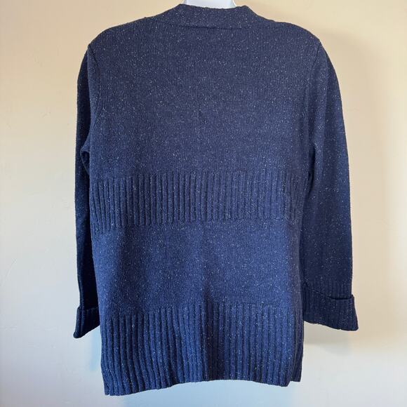 Lane Bryant Blue Speckled Open Front Cardigan 18/20 EUC Grandpa Boho Pockets - Picture 5 of 7
